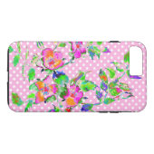  Roos - roze en witte poolstippen Case-Mate iPhone Case (Achterkant (Horizontaal))