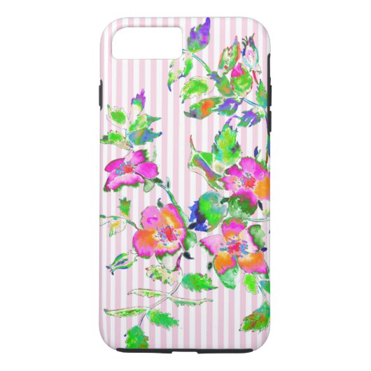  Roos - roze en witte strepen Case-Mate iPhone Case (Achterkant)