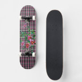  roos roze en zwart gebrand skateboard (Voorkant)