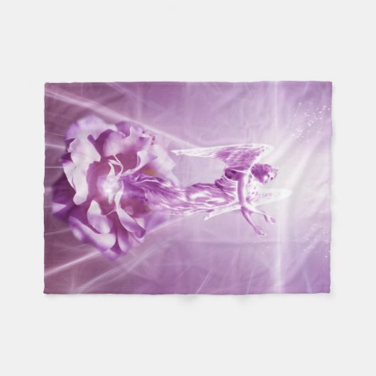 Roos roze engelenliefde fleece deken (Voorkant (Horizontaal))