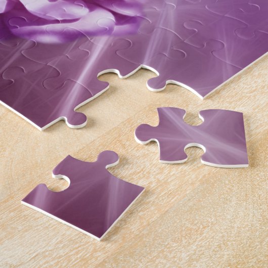 Roos roze engelenliefde legpuzzel (Zijkant)