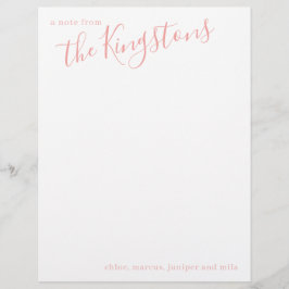 Roos Roze Familienaam Script Letterhead Briefhoofd