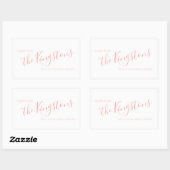 Roos Roze Familienaam Script Rechthoekige Sticker (Vel)