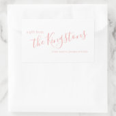 Roos Roze Familienaam Script Rechthoekige Sticker (Tas)