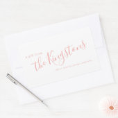 Roos Roze Familienaam Script Rechthoekige Sticker (Envelop)