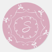 Roos Roze Filigree Bedankt voor je huwelijk Ronde Sticker (Voorkant)