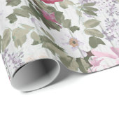 roos roze floraal roestwit houtpatroon cadeaupapier (Rol Hoek)