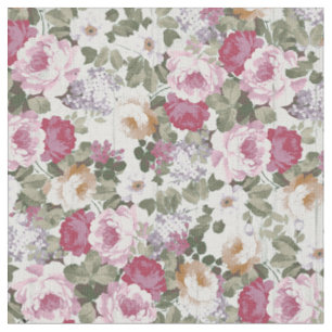 roos roze floraal roestwit houtpatroon stof