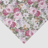  roos roze floraal roestwit houtpatroon tissuepapier (Detail)