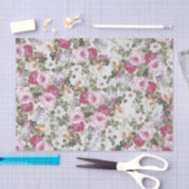  roos roze floraal roestwit houtpatroon tissuepapier (Craft)