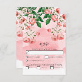 Roos Roze Floral Botanisch Bind RSVP (Voorkant / Achterkant)