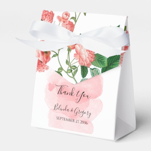  Roos Roze Floral Botanische bruiloft Bedankdoosjes (Voorkant Zijde)