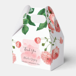  Roos Roze Floral Botanische bruiloft Bedankdoosjes