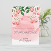  Roos Roze Floral Botanische bruiloft Bedankkaart (Staand voorkant)