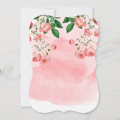  Roos Roze Floral Botanische bruiloft Kaart (Achterkant)