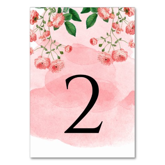  Roos Roze Floral Botanische bruiloft Kaart (Achterkant)