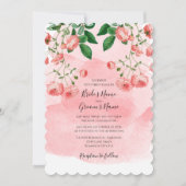  Roos Roze Floral Botanische bruiloft Kaart (Voorkant)
