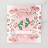  Roos Roze Floral Botanische bruiloft Plaatskaartje (Buitenkant ongevouwen)