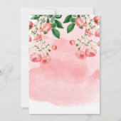 Roos Roze Floral Botanische bruiloft Save The Date (Achterkant)