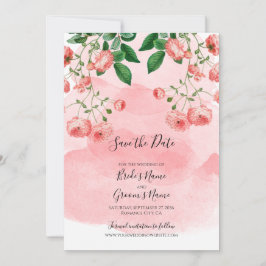  Roos Roze Floral Botanische bruiloft Save The Date