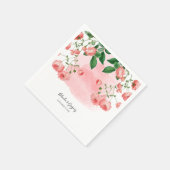  Roos Roze Floral Botanische bruiloft Servet (Hoek)