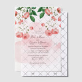  Roos Roze Floral Botanische bruiloft Vellum Uitnodigingen (Offset (Uitnodiging))