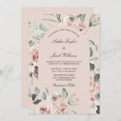 Roos Roze Floral Greenery Eucalyptus Weddenschap Kaart (Voorkant / Achterkant)