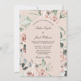 Roos Roze Floral Greenery Eucalyptus Weddenschap Kaart