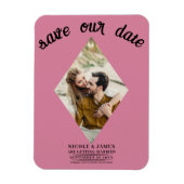 Roos Roze Foto Bruiloft Save the Date Magneet (Verticaal)