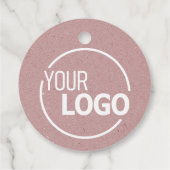 Roos Roze gemaakt met Love Heart Symbol Kraft Pape Bedankjes Labels (Achterkant)