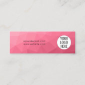 Roos roze Geometrische Mesh Patroon Custom Logo Klantenkaartje (Achterkant)