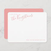 Roos Roze gezamennaam Script Note Card Notitiekaartje (Voorkant / Achterkant)