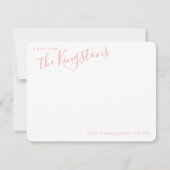 Roos Roze gezamennaam Script Note Card Notitiekaartje (Voorkant)