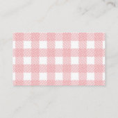 Roos Roze Gingham Pset Baby shower Diaper Raffle Informatiekaartje (Achterkant)