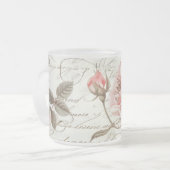 Roos Roze glazen beker Matglas Koffiemok (Voorkant links)