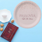 Roos Roze Glitter Dust Jwish Passover Seder Papieren Bordje