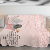 Roos Roze glitter Effect Two Girls Letter Note Fleece Deken