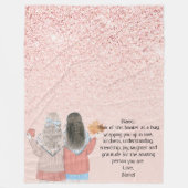 Roos Roze glitter Effect Two Girls Letter Note Fleece Deken (Voorkant)