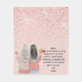 Roos Roze glitter Effect Two Girls Letter Note Fleece Deken (Voorkant)