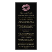 Roos Roze Glitter en Marmeren Lip Prijslijst Reclamekaart (Achterkant)