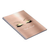 Roos Roze Glitter Eyes Makeup Beaup White Notitieboek (Rechterzijde)