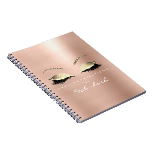 Roos Roze Glitter Eyes Makeup Beaup White Notitieboek (Rechterzijde)