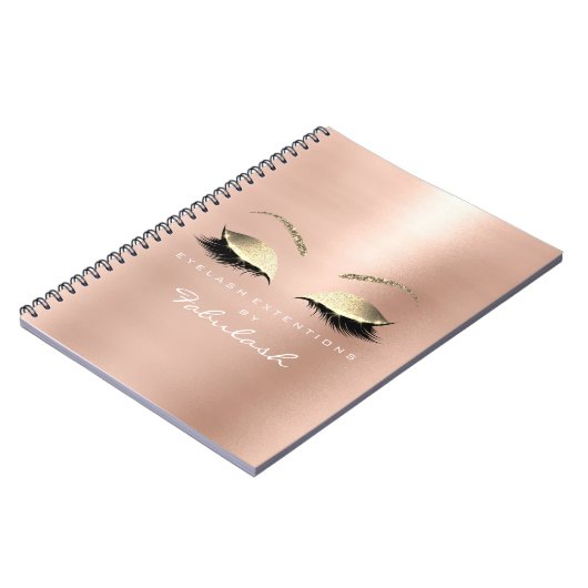 Roos Roze Glitter Eyes Makeup Beaup White Notitieboek (Linkerzijde)