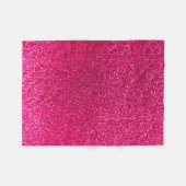 Roos roze glitter fleece deken (Voorkant (Horizontaal))