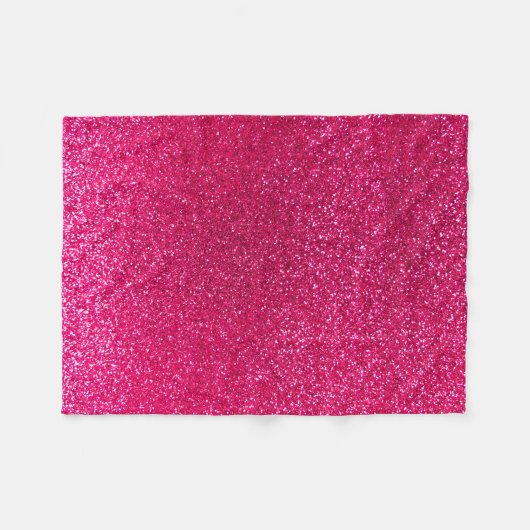 Roos roze glitter fleece deken (Voorkant (Horizontaal))