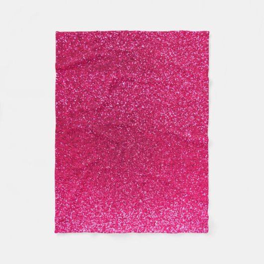 Roos roze glitter fleece deken (Voorkant)