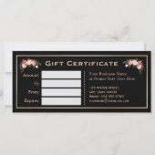 Roos Roze Glitter Floral Gift Certificate Kaart (Achterkant)