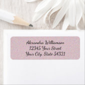 Roos Roze Glitter Girly Glam Script Name Address Etiket (Insitu)