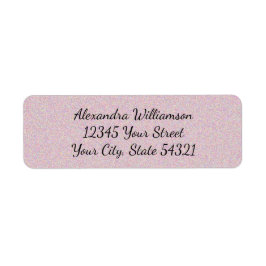 Roos Roze Glitter Girly Glam Script Name Address Etiket