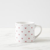 Roos roze glitter Hearts Patroon Espresso Kop (Rechts)